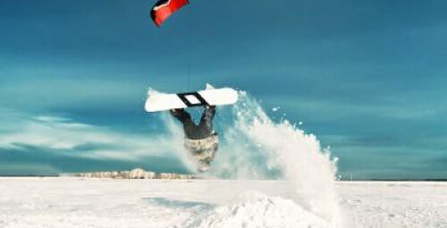Начальное обучение сноукайтингу в Вызуской школе сёрфинга #2
