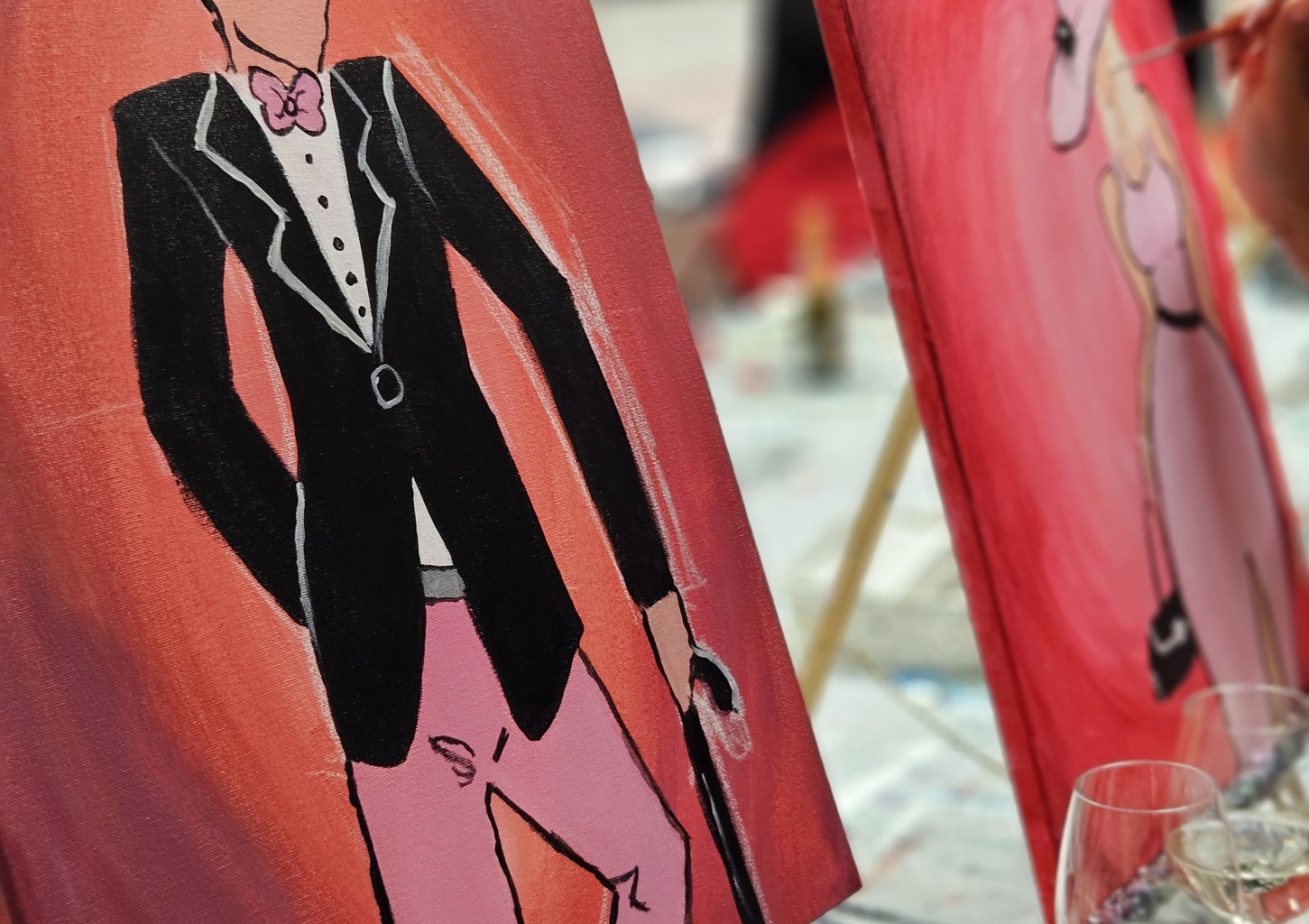 Meelelahutuslik juhendatud maalimine kahele