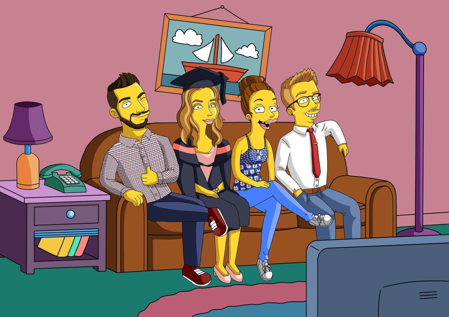 Портрет вашей семьи в стиле Симпсонов