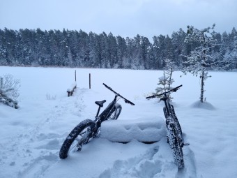 Talvine jalgrattamatk Taevaskojas e-fat ratastega, Puhka Looduses