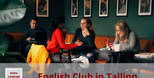 Osalus viiel inglise keele klubi kokkusaamisel, Kalita Language Studio Tallinnas