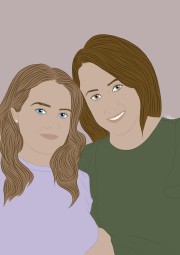 Дигитальный портрет вдвоем с другом или подругой #5