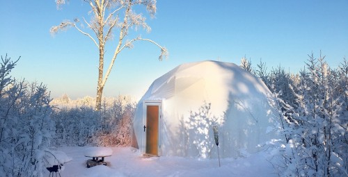 Гостиничный пакет с ночлегом в глэмпинге с напитками и сауной Bubble House #11