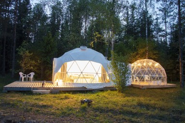 Majutuspakett kuppeltelgis, saun ja joogid, Bubble House Sauel #4