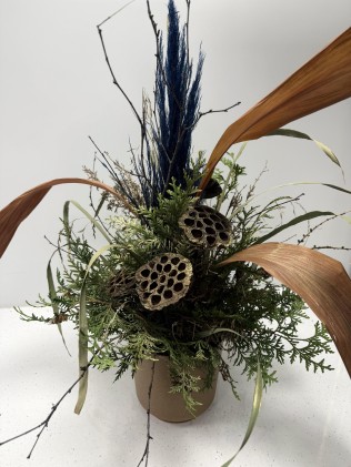 Мастер-класс по созданию рождественского венка и композиции из сухоцветов