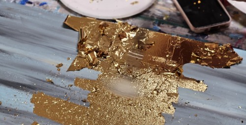 Abstraktse gold foil akrüülmaali töötuba kahele #4