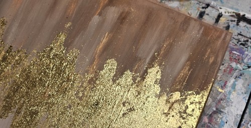 Abstraktse gold foil akrüülmaali töötuba kahele #5