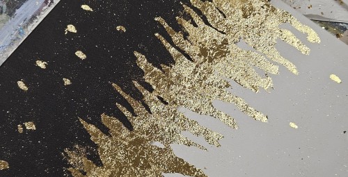 Abstraktse gold foil akrüülmaali töötuba kahele #3