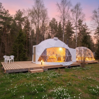 Majutuspakett kuppeltelgis koos saunaga